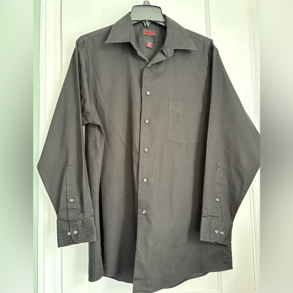Jerry Garcia Classic Long Sleeves Button Up Black Men's Shirt, Sz 16 (32/33), L